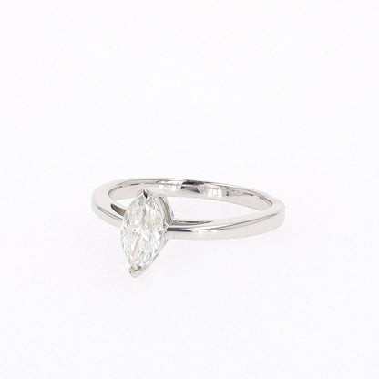 0.70 CTW Marquise Moissanite Solitaire Ring