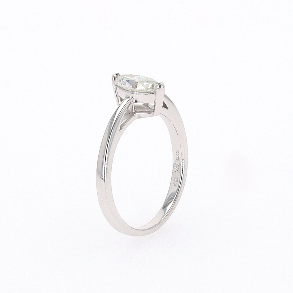 0.70 CTW Marquise Moissanite Solitaire Ring