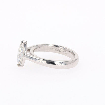 1.40 CTW Marquise Moissanite Solitaire Ring