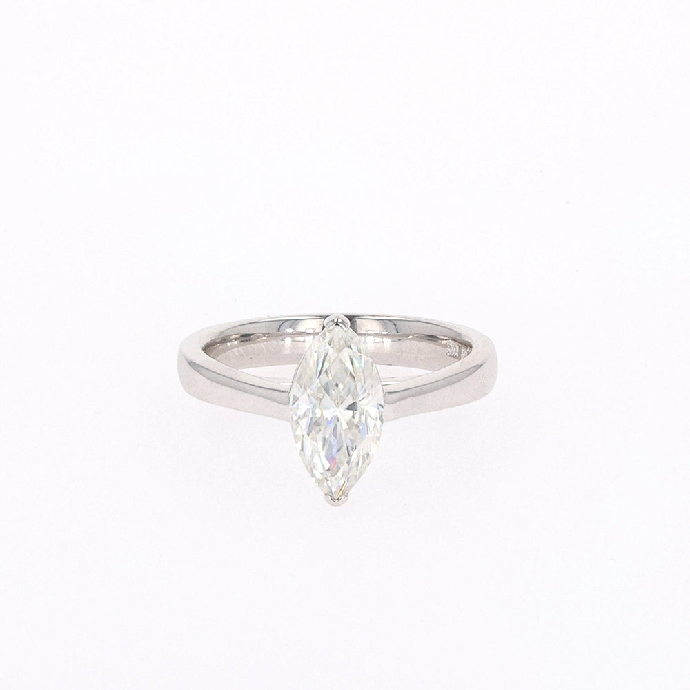 1.80 CTW Marquise Moissanite Solitaire Ring