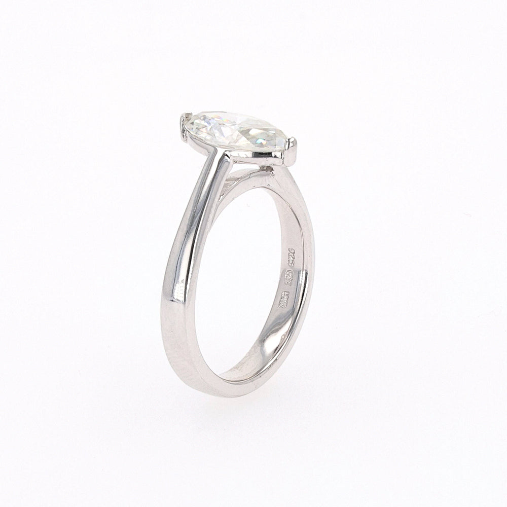 1.80 CTW Marquise Moissanite Solitaire Ring