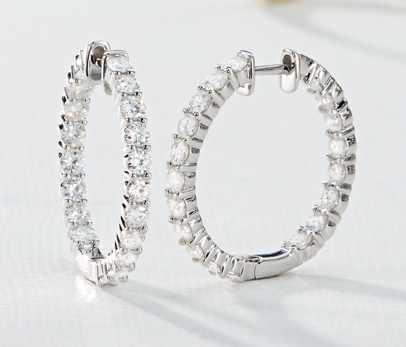 2.28 CTW Moissanite Hoop Earrings