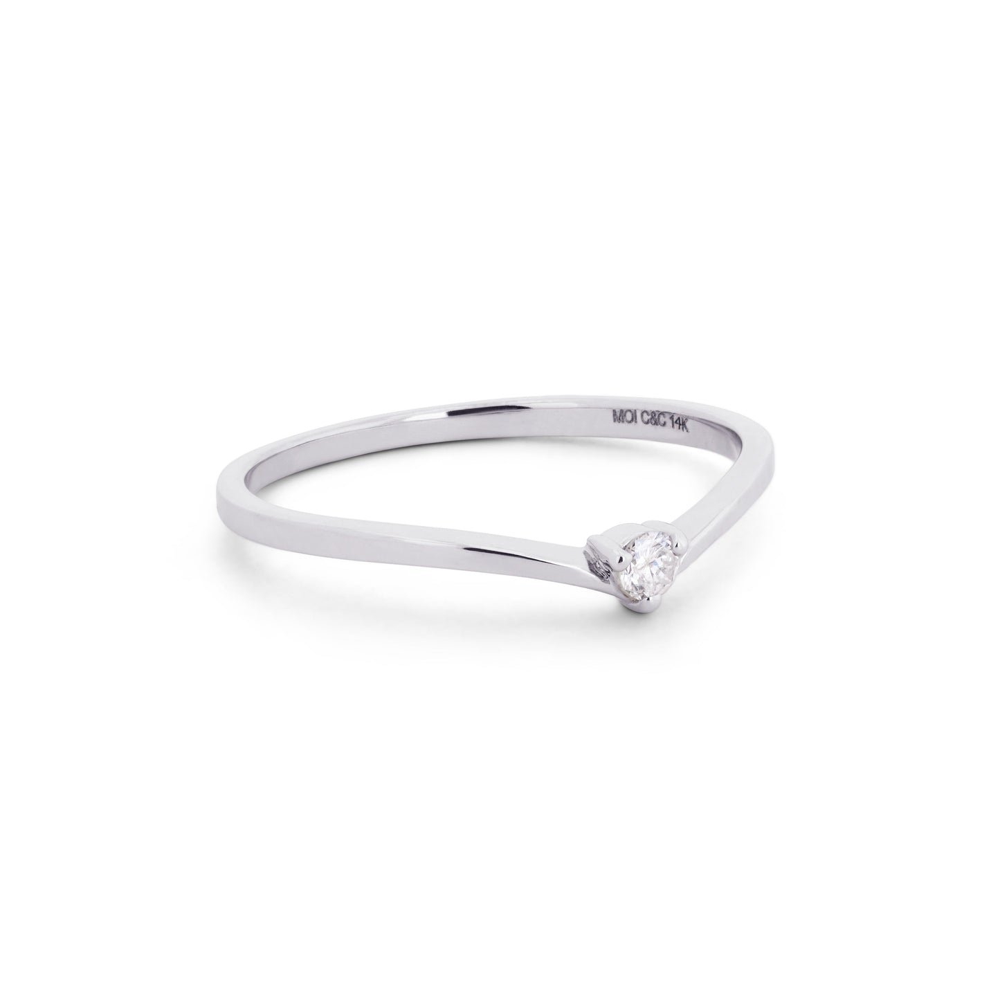 0.04 CTW Moissanite Stackable Ring